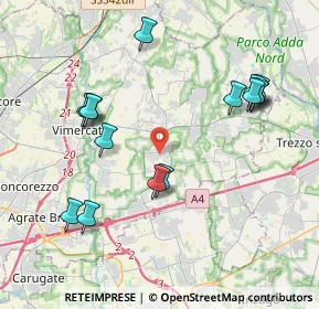 Mappa Via Bellusco, 20876 Ornago MB, Italia (4.222)