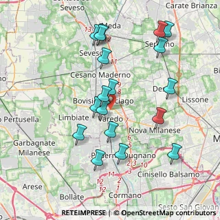 Mappa Via Monte Grappa, 20814 Varedo MB, Italia (3.96889)