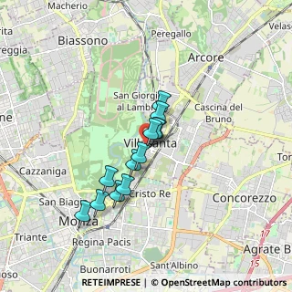 Mappa Via F. Confalonieri, 20856 Villasanta MB, Italia (1.26333)