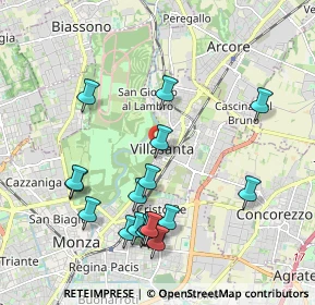 Mappa Piazza Andrea Oggioni, 20852 Villasanta MB, Italia (2.1255)
