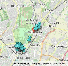 Mappa Piazza Andrea Oggioni, 20852 Villasanta MB, Italia (2.12778)
