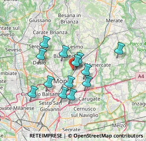 Mappa Piazza Andrea Oggioni, 20852 Villasanta MB, Italia (5.73462)