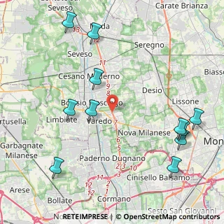 Mappa Via Pastrengo, 20814 Varedo MB, Italia (5.16182)