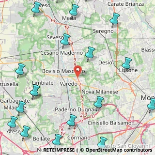 Mappa Via Pastrengo, 20814 Varedo MB, Italia (6.9625)