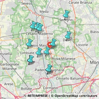 Mappa Via Pastrengo, 20814 Varedo MB, Italia (3.56615)