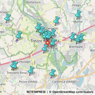 Mappa A4 Torino - Trieste, 20056 Trezzo sull'Adda MI, Italia (2.072)