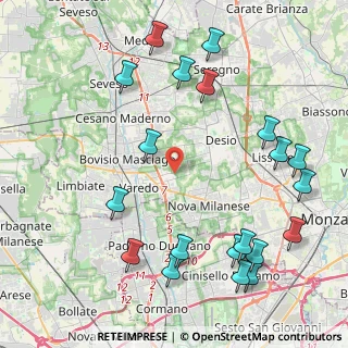 Mappa Via 8 Marzo, 20814 Varedo MB, Italia (5.2105)