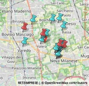 Mappa Via 8 Marzo, 20814 Varedo MB, Italia (1.466)