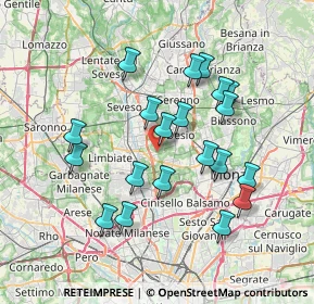 Mappa Via 8 Marzo, 20814 Varedo MB, Italia (6.8745)