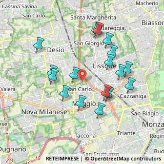 Mappa Via Treviso, 20835 Muggiò MB, Italia (1.85765)