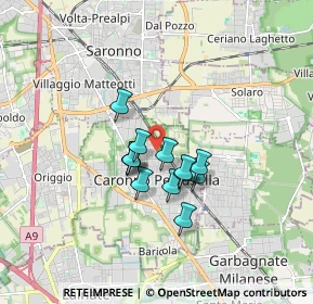 Mappa Via Natale Cattaneo, 21042 Caronno Pertusella VA, Italia (1.13077)