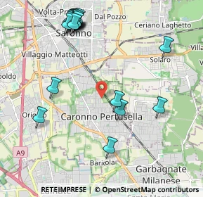 Mappa Via Natale Cattaneo, 21042 Caronno Pertusella VA, Italia (2.494)