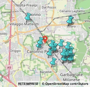 Mappa Via Natale Cattaneo, 21042 Caronno Pertusella VA, Italia (1.8615)