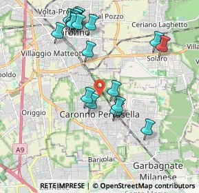 Mappa Via Natale Cattaneo, 21042 Caronno Pertusella VA, Italia (2.157)
