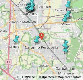 Mappa Via Natale Cattaneo, 21042 Caronno Pertusella VA, Italia (2.727)