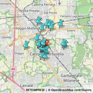 Mappa Via Natale Cattaneo, 21042 Caronno Pertusella VA, Italia (1.242)
