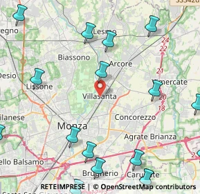 Mappa Via G. Bestetti, 20852 Villasanta MB, Italia (6.6515)