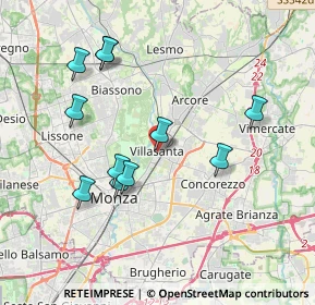 Mappa Via Padre Reginaldo Giuliani, 20852 Villasanta MB, Italia (3.72818)