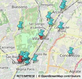 Mappa Piazza Papa Giovanni XXIII, 20852 Villasanta MB, Italia (2.54211)