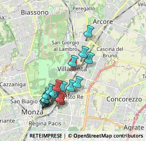 Mappa Via Vittorio Veneto, 20058 Villasanta MB, Italia (1.8325)