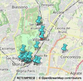 Mappa Via Padre Reginaldo Giuliani, 20852 Villasanta MB, Italia (2.107)