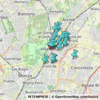 Mappa Piazza Papa Giovanni XXIII, 20852 Villasanta MB, Italia (1.04278)