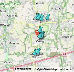 Mappa Via Alessandro Volta, 20876 Ornago MB, Italia (1.16455)