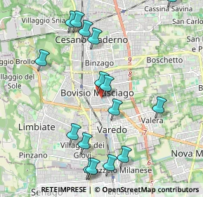 Mappa Via Isonzo, 20813 Bovisio-Masciago MB, Italia (2.27125)