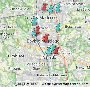 Mappa Via Isonzo, 20813 Bovisio-Masciago MB, Italia (1.7625)