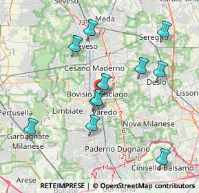 Mappa Via Isonzo, 20813 Bovisio-Masciago MB, Italia (3.81545)