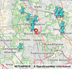Mappa Via Isonzo, 20813 Bovisio-Masciago MB, Italia (4.575)