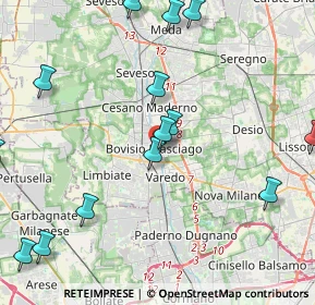 Mappa Via Isonzo, 20813 Bovisio-Masciago MB, Italia (6.01056)