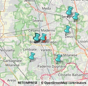 Mappa Via Isonzo, 20813 Bovisio-Masciago MB, Italia (3.45182)