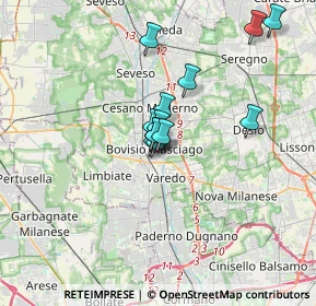 Mappa Via Isonzo, 20813 Bovisio-Masciago MB, Italia (2.37615)