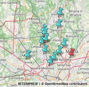 Mappa Via Isonzo, 20813 Bovisio-Masciago MB, Italia (5.71692)