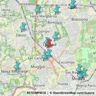 Mappa Via Padre Reginaldo Giuliani, 20851 Lissone MB, Italia (2.52714)