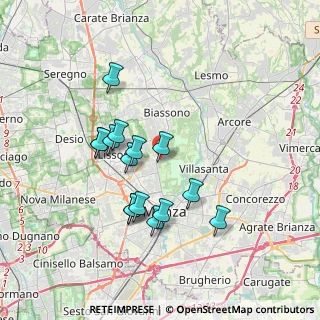 Mappa Via Cesare Battisti, 20854 Vedano al Lambro MB, Italia (3.21333)