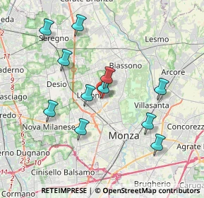 Mappa Via Augusto Righi, 20035 Lissone MB, Italia (3.62727)