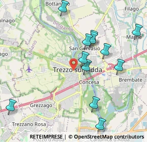 Mappa Piazza Nazionale, 20056 Trezzo sull'Adda MI, Italia (2.15917)