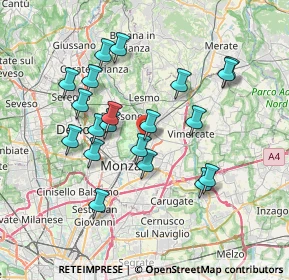 Mappa Piazza Europa, 20852 Villasanta MB, Italia (6.854)
