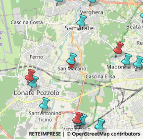 Mappa Via Padre Daniele, 21017 Samarate VA, Italia (3.08889)