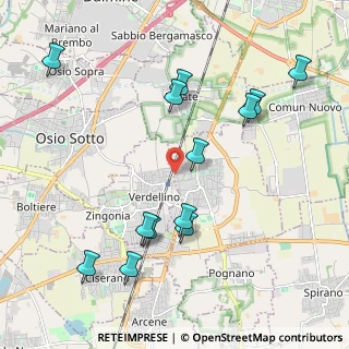 Mappa Via Merletta, 24049 Verdello BG, Italia (2.23923)