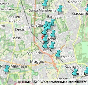 Mappa Piazza Giorgio la Pira, 20851 Lissone MB, Italia (2.10667)