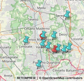 Mappa Via Ticino, 20813 Bovisio-Masciago MB, Italia (3.34)
