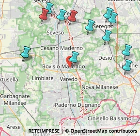 Mappa Via Ticino, 20813 Bovisio-Masciago MB, Italia (5.04231)