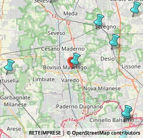 Mappa Via Ticino, 20813 Bovisio-Masciago MB, Italia (7.11583)