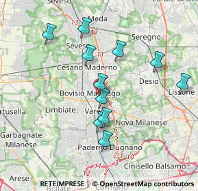 Mappa Via Ticino, 20813 Bovisio-Masciago MB, Italia (3.45545)