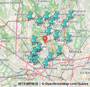Mappa Via Luigi Settembrini, 20051 Limbiate MB, Italia (6.73211)