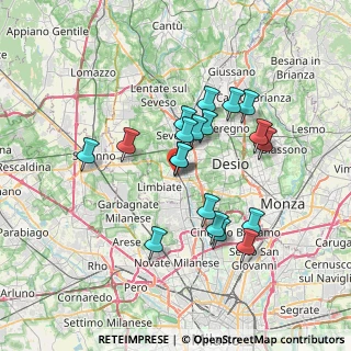 Mappa Via Luigi Settembrini, 20051 Limbiate MB, Italia (6.09842)