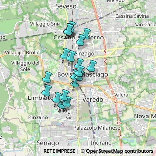 Mappa Via G. Mazzini, 20814 Bovisio-masciago MB, Italia (1.462)